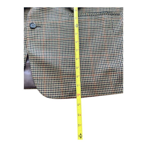 David G. Cotugno Mens 2 Button Silk Wool Blazer Jacket Beige Yellow Houndstooth - Picture 6 of 14
